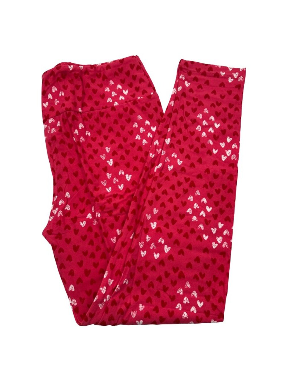LuLaRoe TC Leggings Womens Tall Curvy Valentines Hearts Red Pink White New